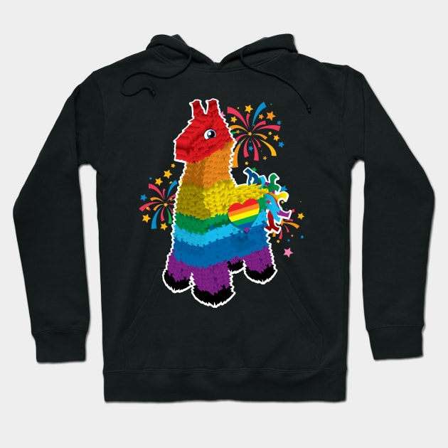 Rainbow Llama Hoodie by CuddleswithCatsArt